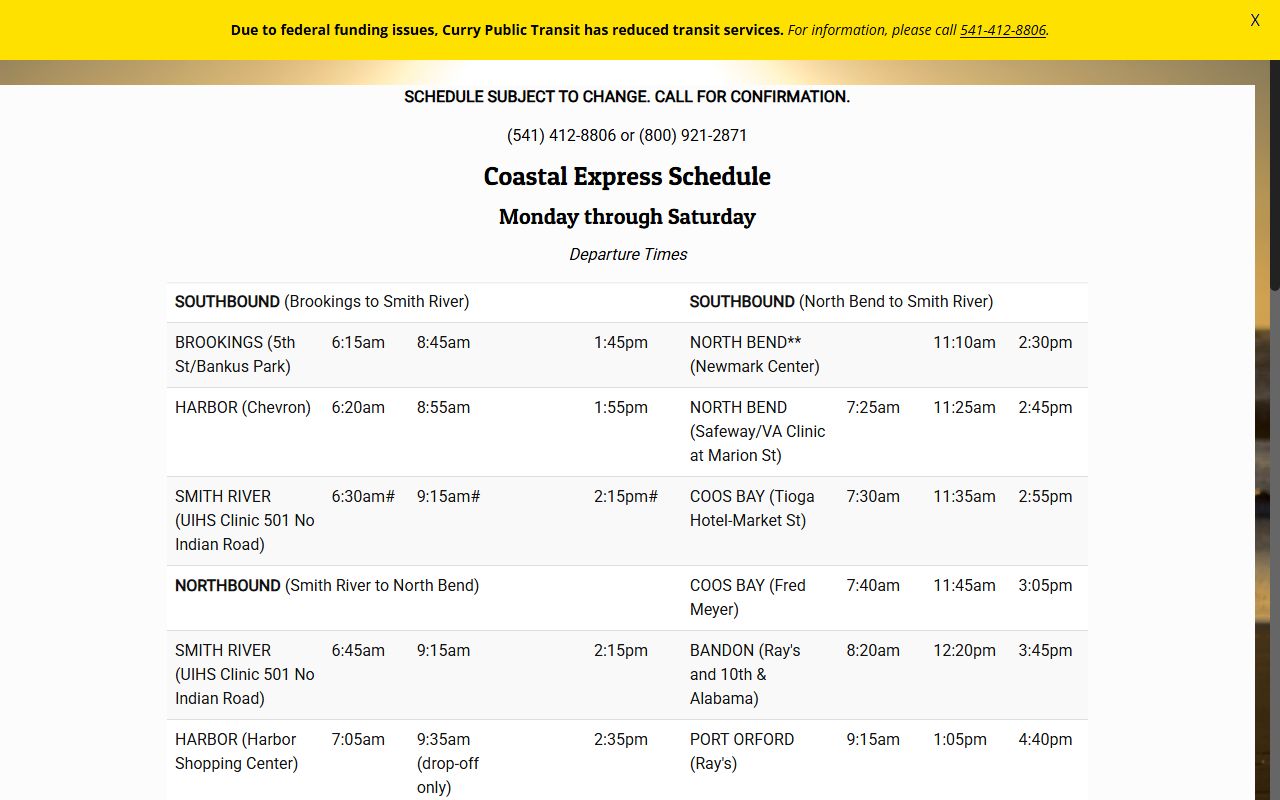 Curry County Circuit Court records transit access to Gold Beach