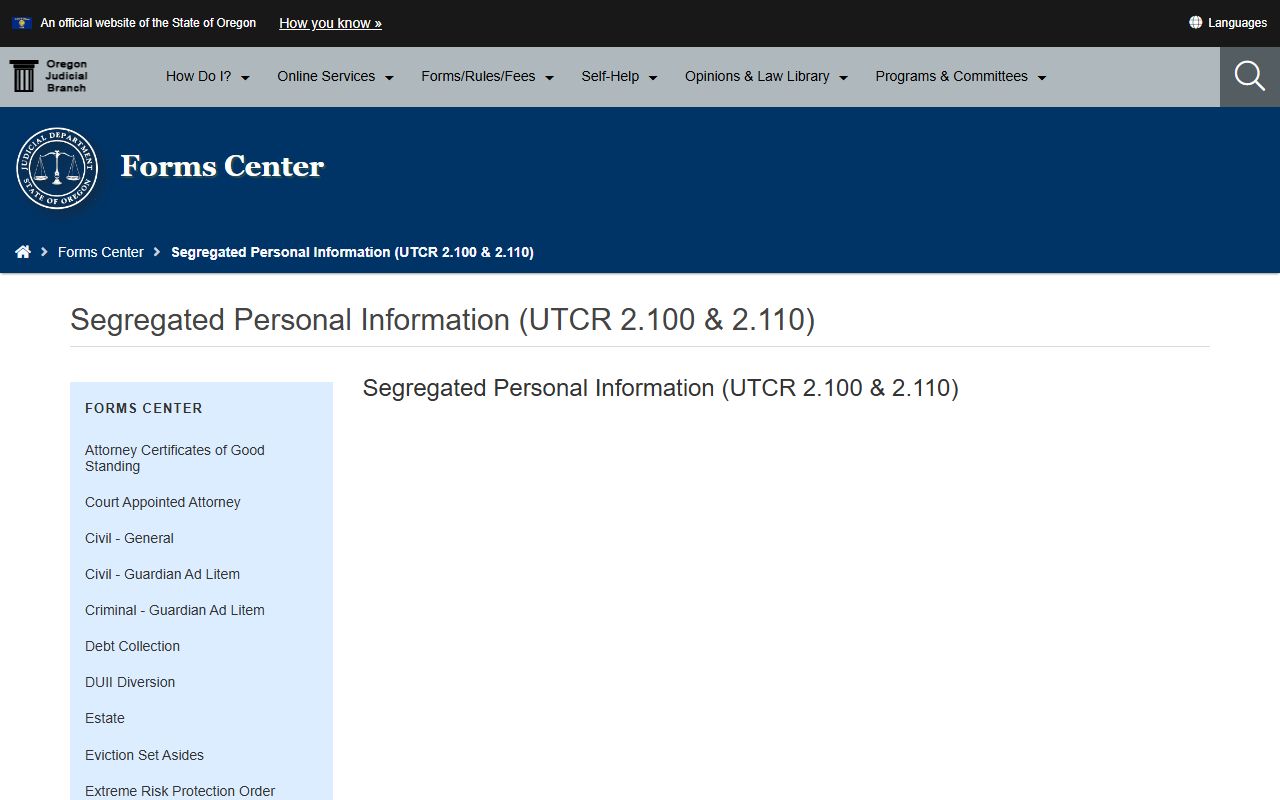 Curry County court dockets protected personal information forms