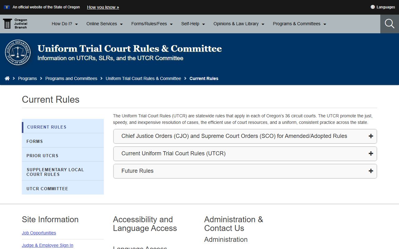 Curry County court dockets Uniform Trial Court Rules page