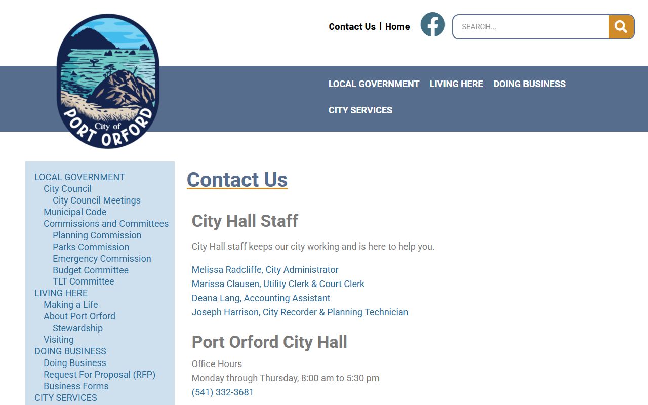 Curry County Circuit Court and Port Orford municipal court contact distinction