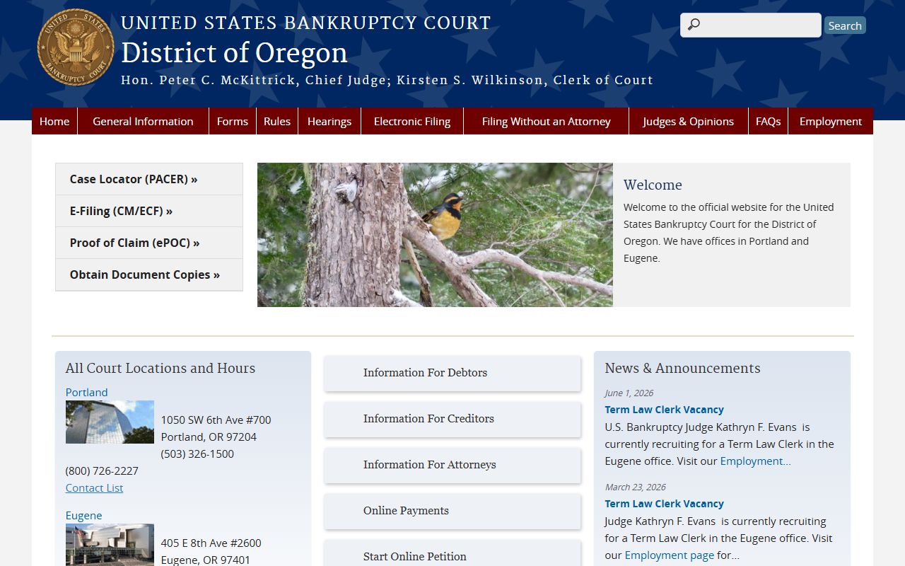 Curry County Circuit Court records federal bankruptcy distinction