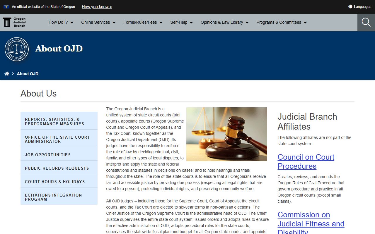 Curry County court records Oregon judicial branch overview