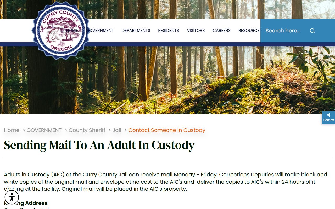 Curry County inmate records mail source