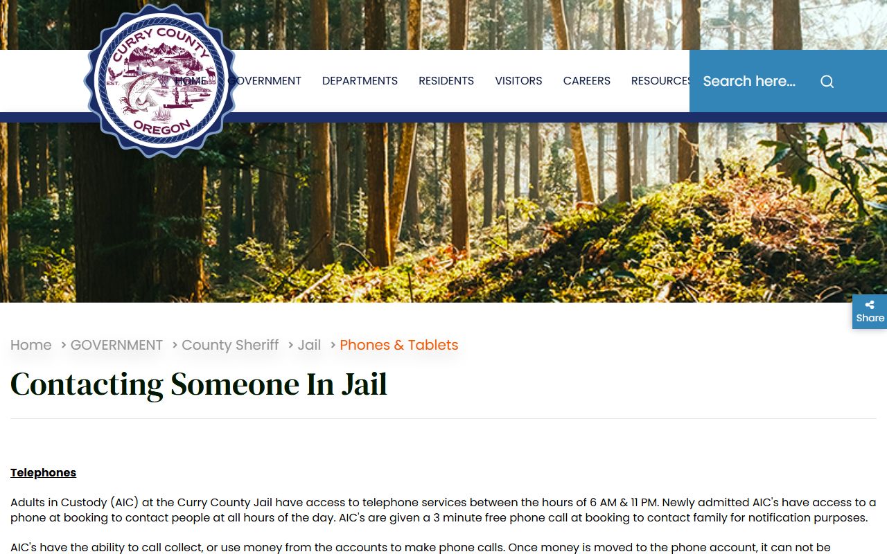 Curry County inmate records phone video tablet rates