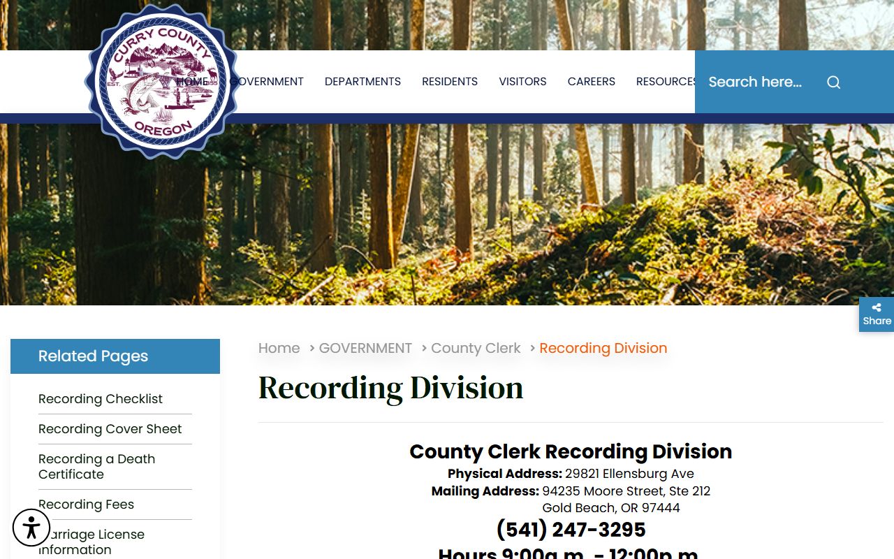 Curry County marriage and divorce records recording division