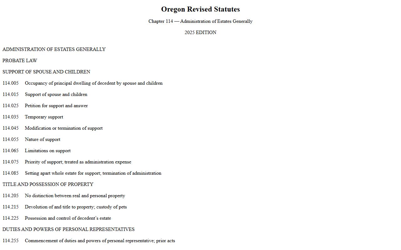 Curry County probate records Oregon probate statute source