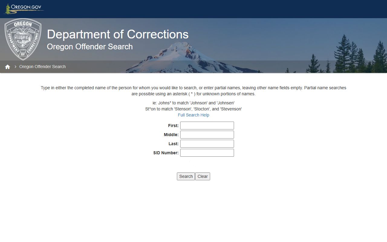 Curry County warrant records Oregon DOC offender search